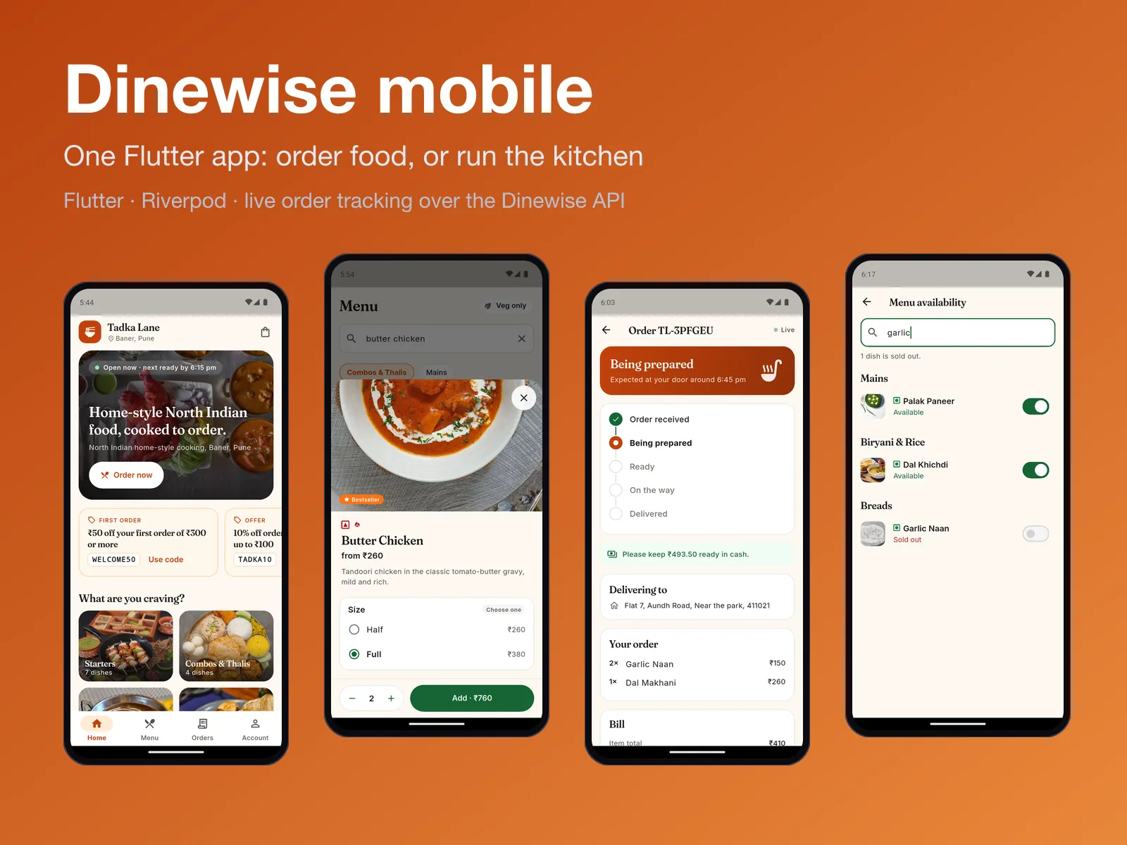 Dinewise Mobile — Ordering and Kitchen App