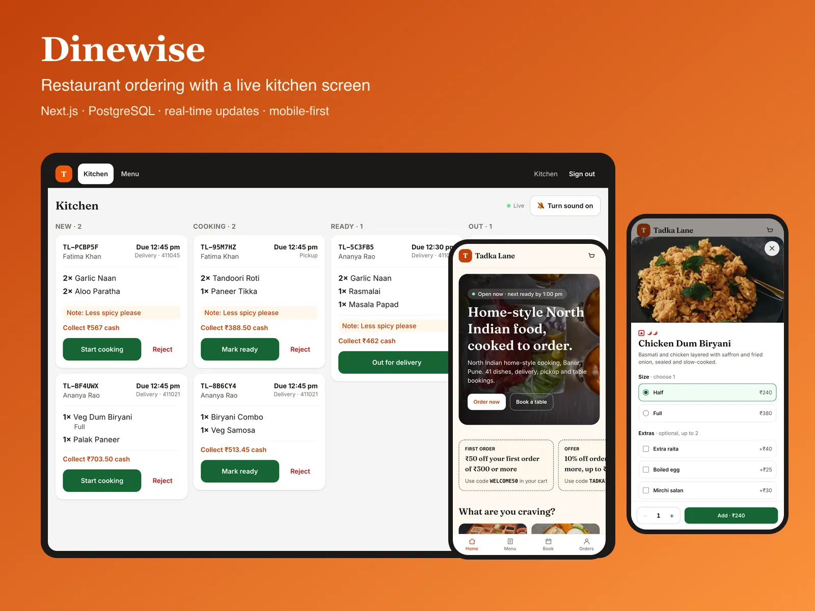 Dinewise — Restaurant Online Ordering